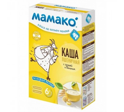 Каша  Мамако пшеничная с грушей и бананом на козьем молоке 200 гр