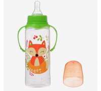 Бутылочка для кормления «Лисичка» детская приталенная, с ручками, 250 мл, от 0 мес.