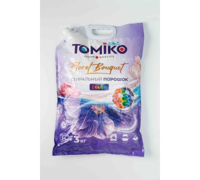 Стиральный порошок Tomiko для цветных тканей Floral Bouquet Color 3 кг Стиральный порошок Tomiko для цветных тканей Floral Bouquet Color 3 кг