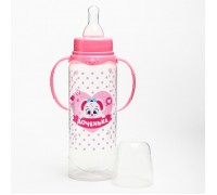 Бутылочка для кормления «Любимая доченька» детская, с ручками, 250 мл, от 0 мес., цвет розовый
