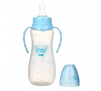 Бутылочка для кормления «Любимый сыночек» детская классическая, с ручками, 250 мл, от 0 мес., цвет голубой