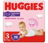 Трусики для девочек Huggies 3 (7-11кг) 19 шт