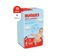 Подгузники Huggies Ultra Comfort для мальчиков 4 (8-14 кг) 19шт.