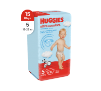 Подгузники Huggies Ultra Comfort для мальчиков 5 (12-22 кг) 15 шт