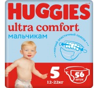Подгузники Huggies Ultra Comfort для мальчиков 5 (12-22 кг) 56 шт