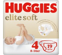 Huggies Подгузники Elite Soft  4 (8-14 кг) 19 шт