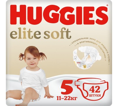 Подгузники Huggies Elite Soft 5 (12-22 кг) 42 шт.