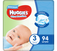 Подгузники Huggies Ultra Comfort для мальчиков 3 (5-9 кг) 94 шт