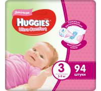 Подгузники Huggies Ultra Comfort для девочек 3 (5-9 кг) 94 шт