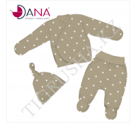 Комплект одежды DANA (Распашонка, ползунки, шапочка с узелком) 62 см