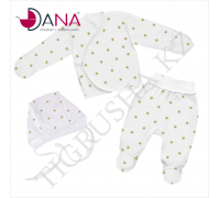 Комплект одежды DANA (Распашонка, ползунки, чепчик) 56 см бел\беж