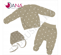 Комплект одежды DANA (Распашонка, ползунки, чепчик) 56 см беж