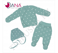 Комплект одежды DANA (Распашонка, ползунки, чепчик) 56 см мятный