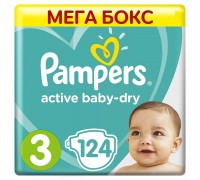 Подгузники Pampers Active Baby-Dry 3 6-10кг 124шт