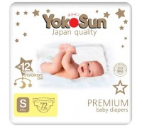 Подгузники YokoSun premium S от 3 до 6кг 72 шт