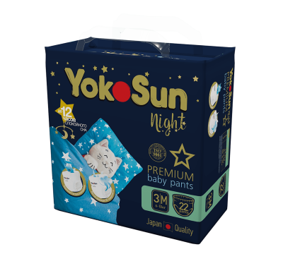 Ночные подгузники-трусики YokoSun Premium M 6-10 кг 22 шт