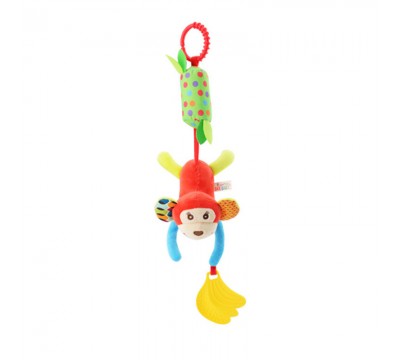 Мягкая развивающая игрушка-подвеска Happy Monkey для колясок и автокресел 
