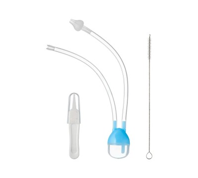 Аспиратор назальный с отводной трубочкой, с пинцетом и ершиком для чистки, от 0 мес