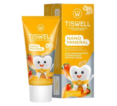 Tiswell зубная паста реминерализующая с наногидроксиапатитом детская с 6 лет 60 гр/тропическое манго