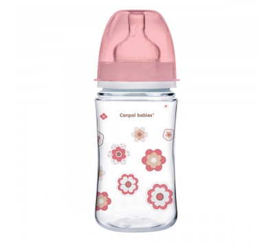 Детская бутылочка  Canpol Babies от 3 месяцев  240 мл розовая 