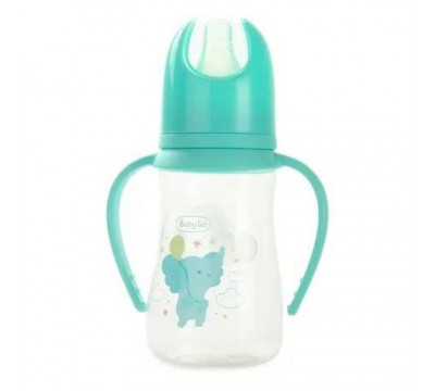 Бутылочка антиколиковая Baby с ручками 125 мл Blue (2 соски в комплекте)
