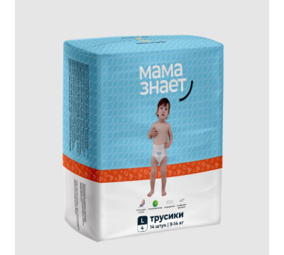 Трусики Мама Знает L 9-14кг 14 шт.