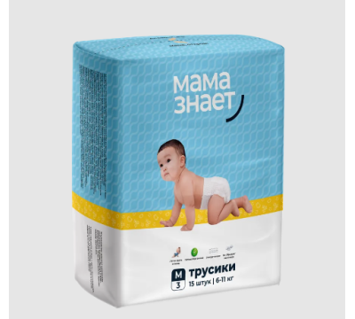 Трусики Мама Знает M 6-11кг 15 шт.