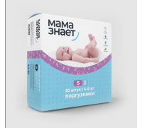 Подгузники Мама Знает S 4-8 кг 20 шт.
