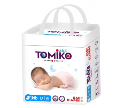 Подгузники TomiKo  Premium 1/Nb 2 до 5кг 20 шт