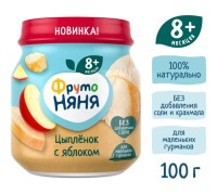 Пюре ФрутоНяня Цыпленок-яблоко с 8 мес 100 г Пюре ФрутоНяня Цыпленок-яблоко с 8 мес 100 г