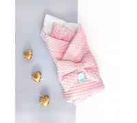Конверт-одеяло плюшевый с большим бантом 0+ розовый