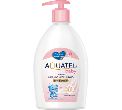 Жидкое крем-мыло детское AQUATEL Baby классическое 0+ 500 мл