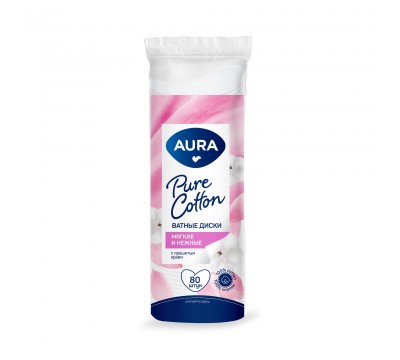 Ватные диски Aura Pure Cotton 80 шт