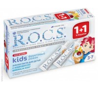 Зубная паста детская R.O.C.S. Baby кидс фруктовый рожок б/фтора 3-7лет 45г 