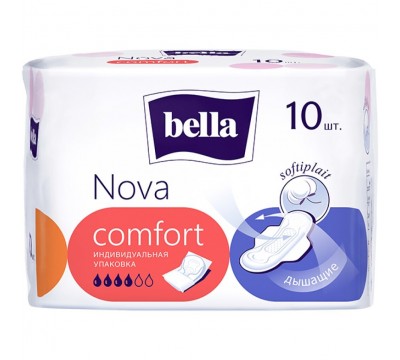 Прокладки гигиенические Bella Nova comfort хлопок 10 шт. 4 кап