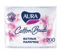 Ватные палочки Aura Pure Cotton (200 шт.) пэп пак