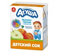 Сок Агуша яблоко-персик с мякотью (с 5 мес.) 0,2 л