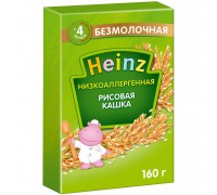 Каша Heinz безмолочная низкоаллергенная рисовая 160г с 4 месяцев
