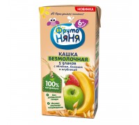 Каша ФрутоНяня безмолочная 5 злаков яблоко-банан-клубника с 6 месяцев, 200 г 