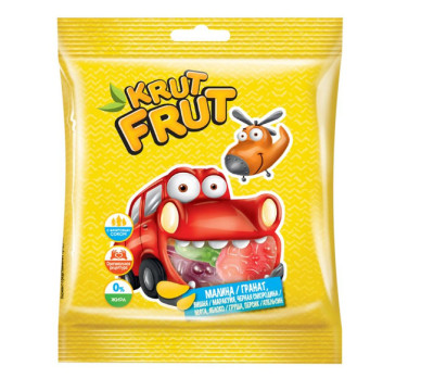 Мармелад KRUT FRUT со вкусом малина, гранат, вишня, маракуйя  70 гр