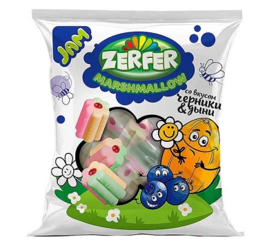 Маршмеллоу Jam со вкусом черники & дыни «Zerfer», 90 г