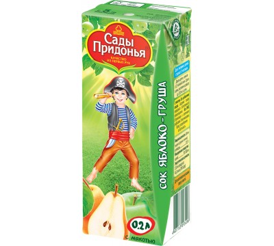 Сок Сады Придонья С мякотью, яблоко-груша 200 мл