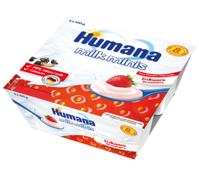 Humana Йогурт Клубника 6 мес+ 100 гр*4 шт