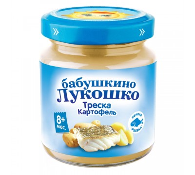 Пюре Бабушкино Лукошко треска-картофель 100 г 8+ мес