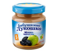 Пюре Бабушкино Лукошко яблоко-чернослив 100 г 5+ мес