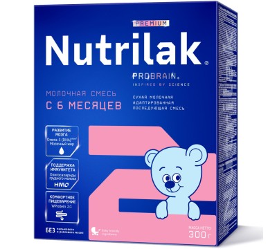 Молочная смесь Nutrilak Premium 2 с 6 месяцев 300 гр Молочная смесь Nutrilak Premium 2 с 6 месяцев 300 гр
