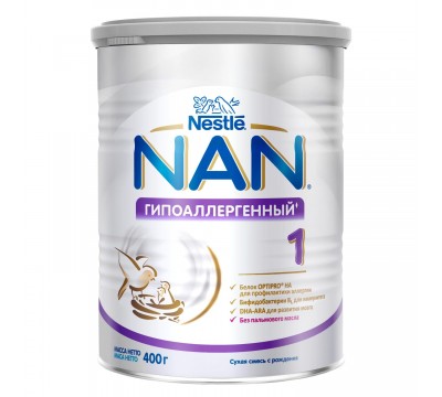 Cухая молочная смесь NAN 1 гипоаллергенный, с рождения, 800 г